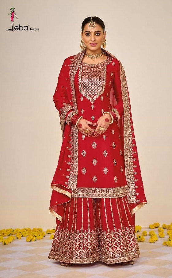 Buy Red Printed Suit Set Online - RK India Store View