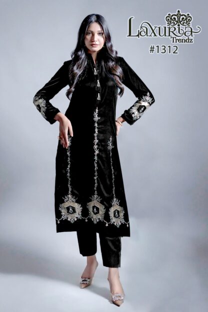 LAXURIA TRENDZ 1312 PAKISTANI VELVET KURTIS WHOLESALER