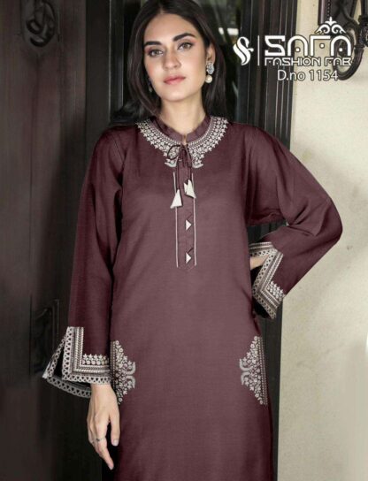 SAFA FASHION FAB 1154 PURPLE PAKISTANI KURTI LATEST COLLECTION
