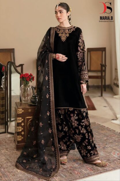 DEEPSY 101 MARIA B EMBROIDERED VELVET PAKISTANI SUITS