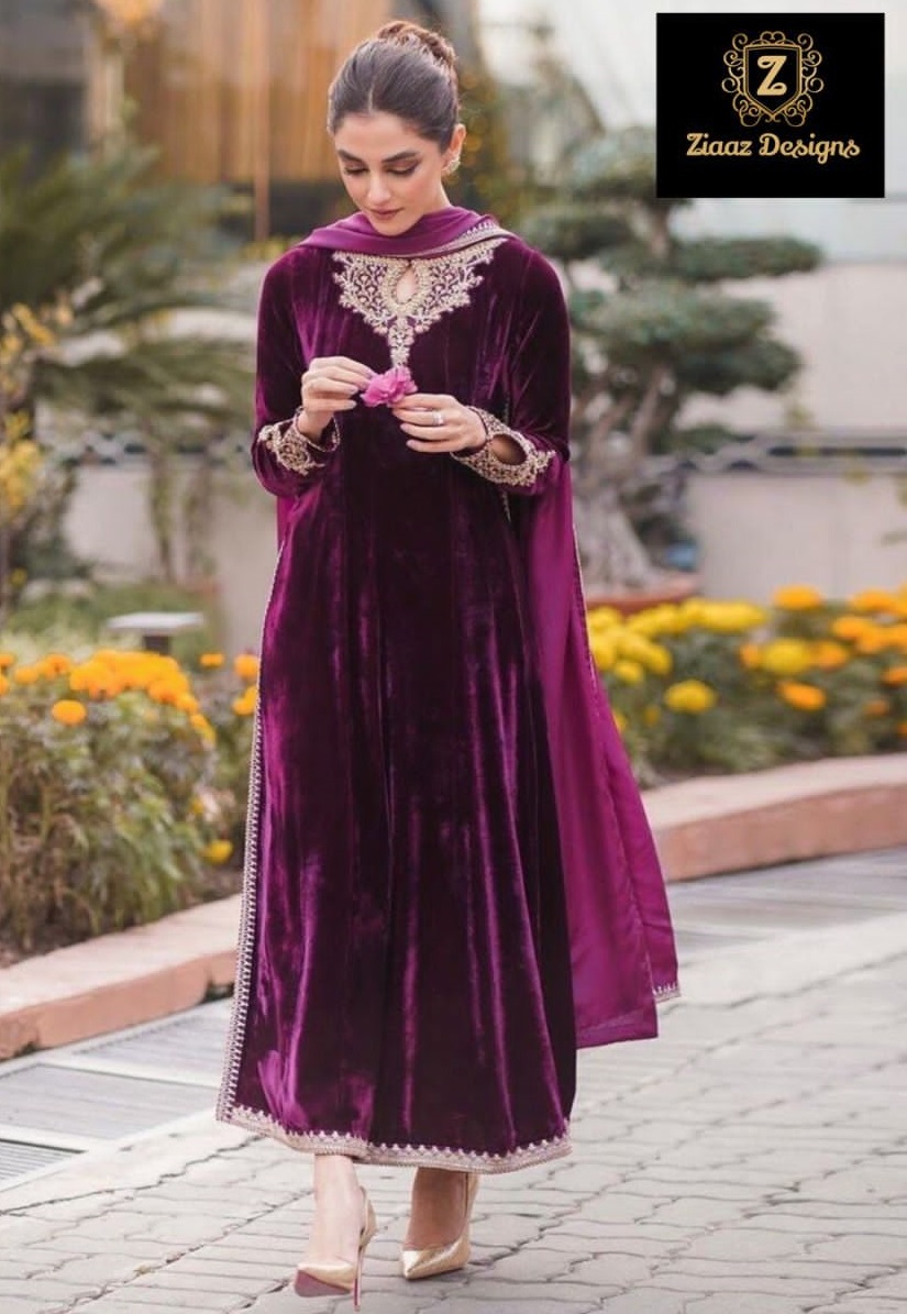 Embroidered Velvet Suits, Pakistani at Rs 1499 in Surat | ID: 26731836412