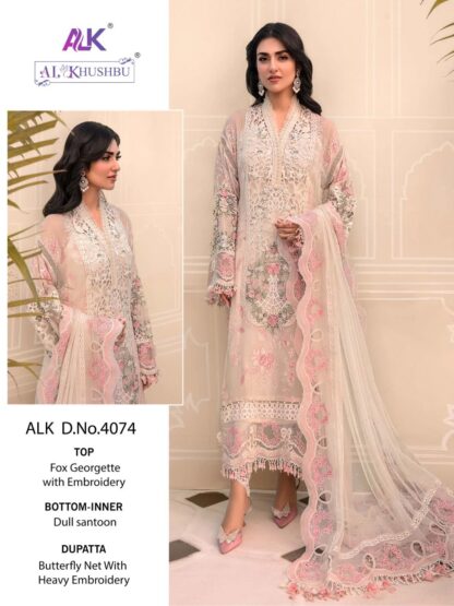 AL KHUSHBU ALK 4074 PAKISTANI SUITS HIT DESIGN IN SINGLE