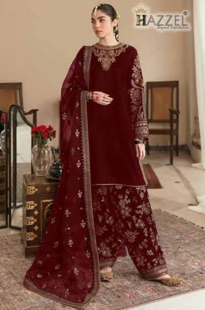 HAZZEL 1001 E MARIYA B EMBROIDERED VELVET SALWAR KAMEEZ