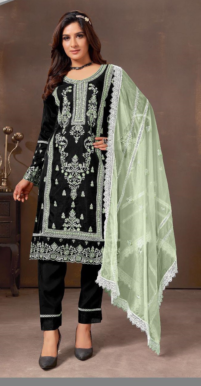 Online shopping for Green-Purple Pure Bandhani Cotton salwar suit- PR8781