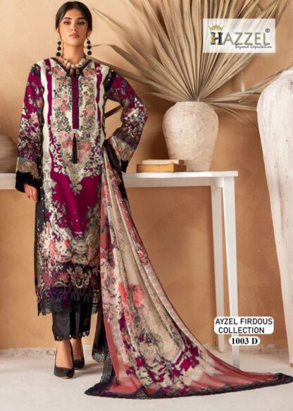 HAZZEL 1003 D AYZEL FIRDOUS COLLECTION COTTON SALWAR KAMEEZ BEST PRICE