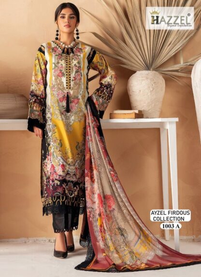 HAZZEL 1003 A AYZEL FIRDOUS COLLECTION COTTON PAKISTANI SUITS