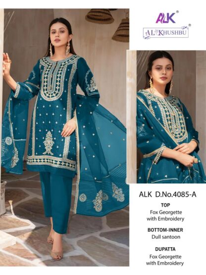 AL KHUSHBU ALK 4085 A ELAF PAKISTANI SUITS WHOLESALER