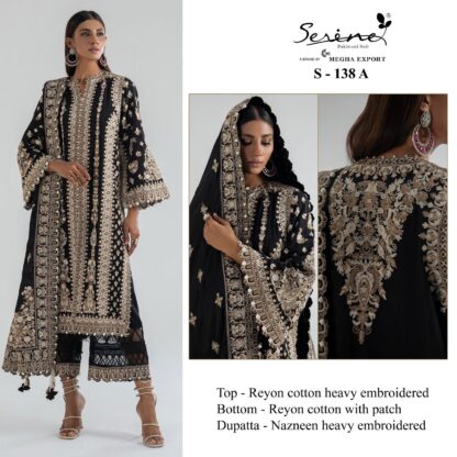 SERINE S 138 A BLACK PAKISTANI SUITS WHOLESALER