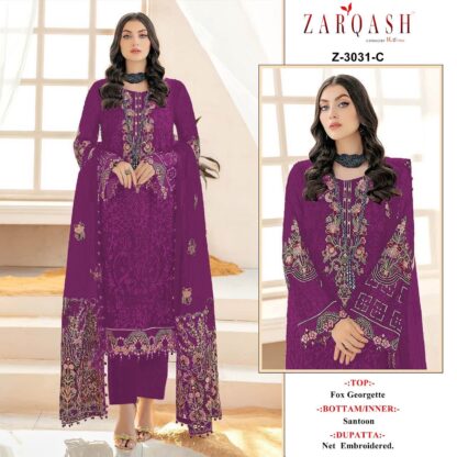 ZARQASH 3031 C DESIGNER SALWAR KAMEEZ WITH PRICE