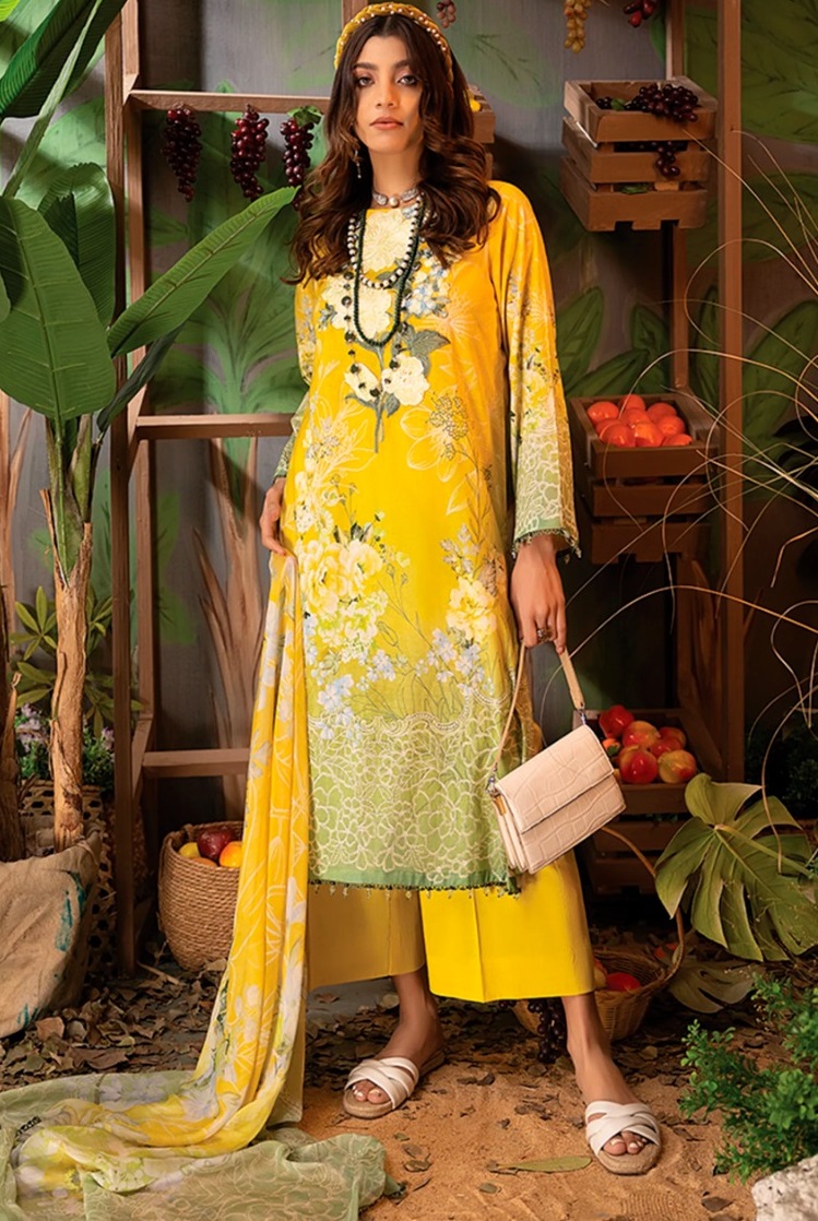 Light Brown Pakistani Style Lawn Cotton Suit Material for Women – Stilento