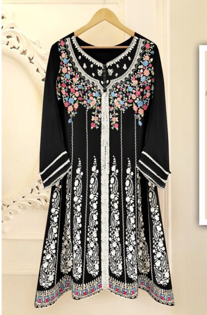SAFA FASHION 1019 BLACK PAKISTANI KURTIS AT BEST PRICE