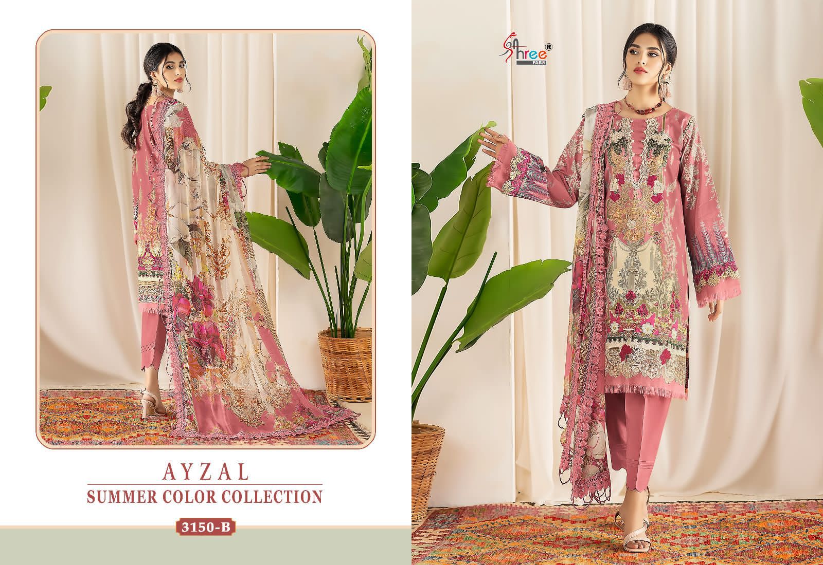SHREE FABS 3150 B AYZAL SUMMER COLOUR COLLECTION PAKISTANI SUITS