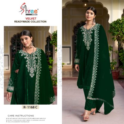 SHREE FABS R 1168 C STITCHED VELVET SALWAR KAMEEZ