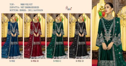 SHREE FABS S 932 D BLACK PAKISTANI SUITS AT WHOLESALE PRICE