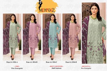 MEHFOOZ AA 1016 A TO 1016 D PAKISTANI SUITS SINGLE PIECE