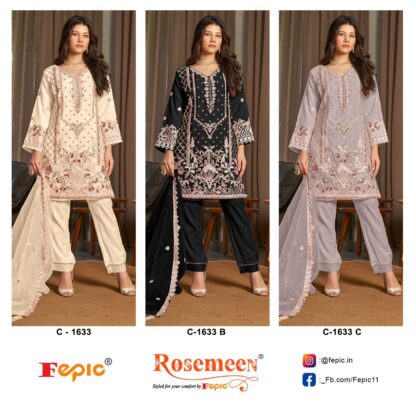 FEPIC ROSEMEEN C 1633 A TO 1633 C PAKISTANI SUITS ONLINE SHOPPING