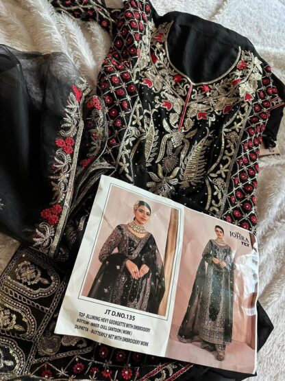 JOHRA TEX JT 135 BLACK PARTYWEAR PAKISTANI SUITS