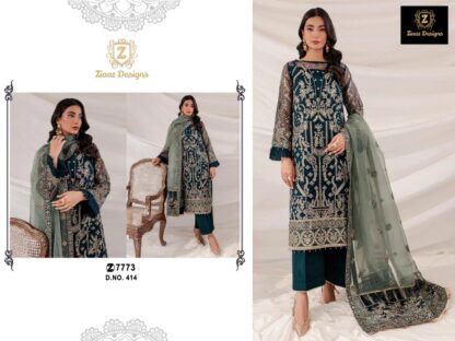 ZIAAZ DESIGNS 414 PAKISTANI SUITS LATEST COLLECTION IN SINGLE (1)