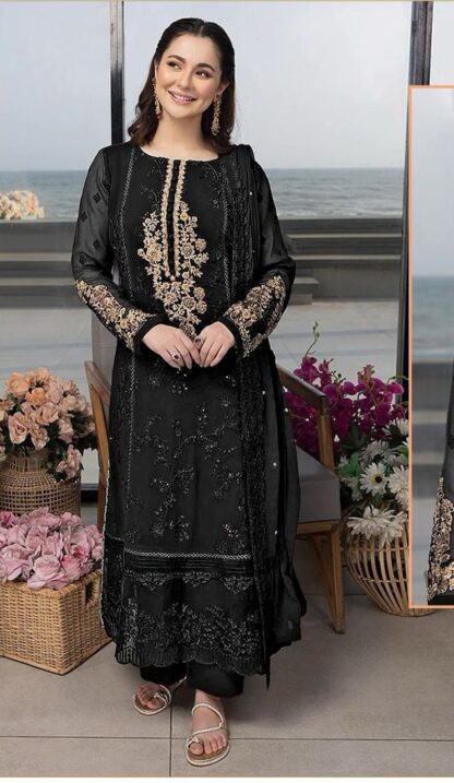 BILQISTM B 24 D FOX GEORGETTE HEAVY EMBROIDERED WHOLESALE SUITS ONLINE