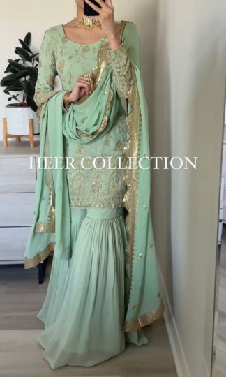 HEER COLLECTION AD 139 HEAVY FAUX GEORGETTE PLAZZO SUITS ONLINE WHOLESALEHEER COLLECTION AD 139 HEAVY FAUX GEORGETTE PLAZZO SUITS ONLINE WHOLESALE