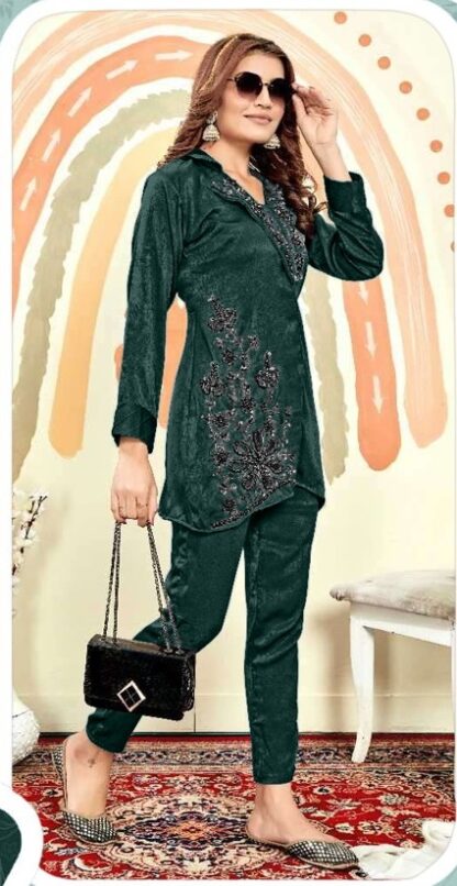 AL QASR MA 81 GREEN DESIGNER READYMADE PAKISTANI KURTI