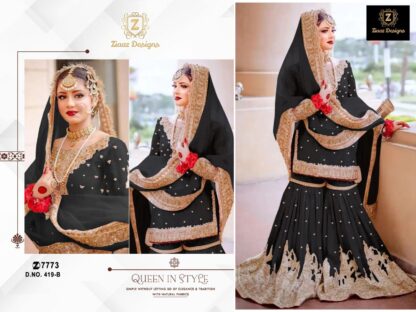 ZIAAZ DESIGNS 419 B BLACK PAKISTANI SUITS ONLINE SHOPPING