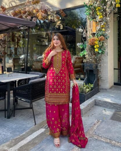 THE LIBAS LC 1213 RED PAKISTANI SUITS MANUFACTURER IN SURAT