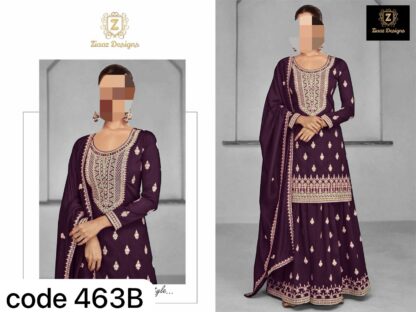 ZIAAZ DESIGNS 463 B 7773 DESIGNER PAKISTANI SUITS WITH PRICE