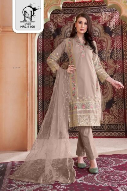 NAIMAT NFS 1100 CHOCOLATE PAKISTANI KURTI ONLINE