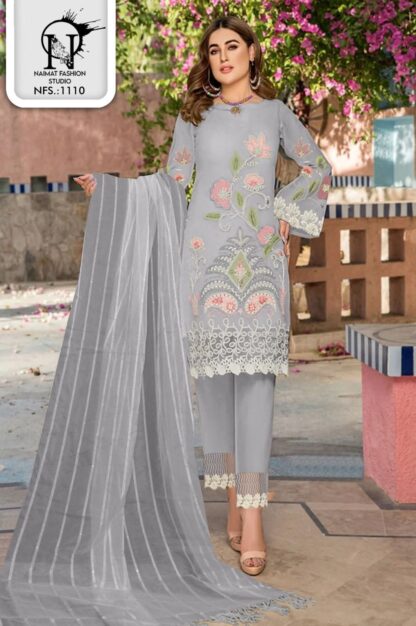 NAIMAT NFS 1100 GREY PAKISTANI KURTI ONLINE SUPPLIER