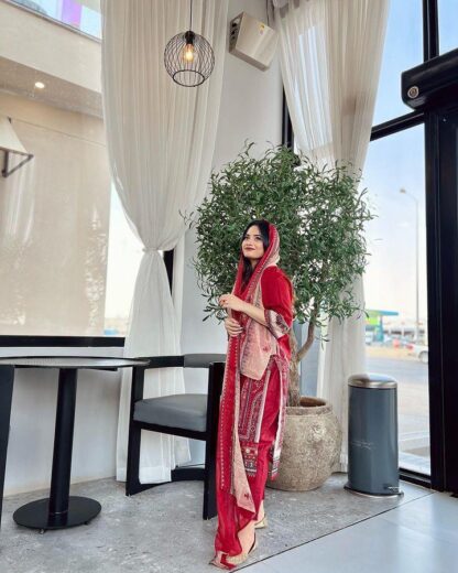 AASHA DESIGNER 1075 RED PAKISTANI SUITS ONLINE SHOPPING AASHA DESIGNER 1074 COTTON SUITS WHOLESALER, COTTON SUITS BEST PRICE, SALWAR KAMEEZ SUPPLIER, SALWAR KAMEEZ WHOLESALER  FEPIC ROSEMEEN, Pakistani Suits, Salwar Kameez, Single, Suits, TAJ CREATION