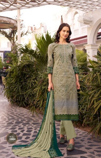 COSMOS 1004 NOOR PREMIUM EMBROIDERED VOL 1 COTTON SUITS