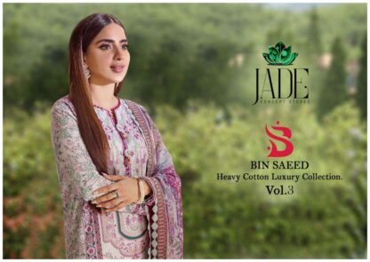 JADE BIN SAEED HEAVY COTTON LUXURY COLLECTION VOL 3 PAKISTANI SUITS