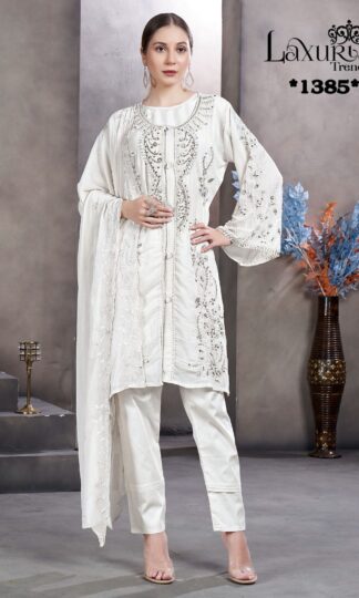 LAXURIA TRENDZ 1385 WHITE READYMADE SUITS ONLINE SHOPPINGLAXURIA TRENDZ 1385 WHITE READYMADE SUITS ONLINE SHOPPING