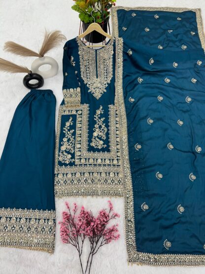 THE LIBAS SRK 5146 BLUE PAKISTANI SUITS WHOLESALER - Image 3