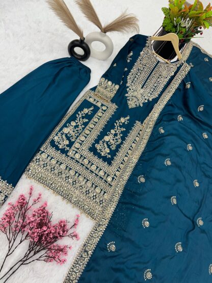 THE LIBAS SRK 5146 BLUE PAKISTANI SUITS WHOLESALER - Image 2