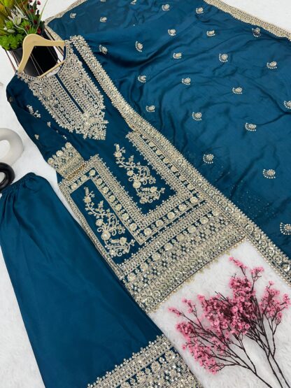 THE LIBAS SRK 5146 BLUE PAKISTANI SUITS WHOLESALER - Image 4