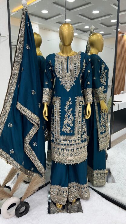 THE LIBAS SRK 5146 BLUE PAKISTANI SUITS WHOLESALER