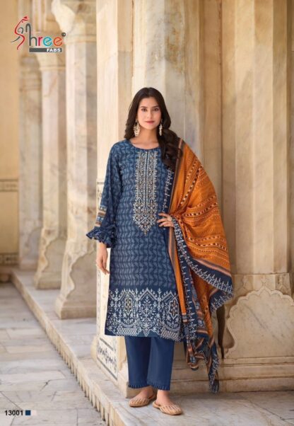 SHREE FABS BIN SAEED LAWN COLLECTION VOL-13 13001 PAKISTANI SUITS ONLINE