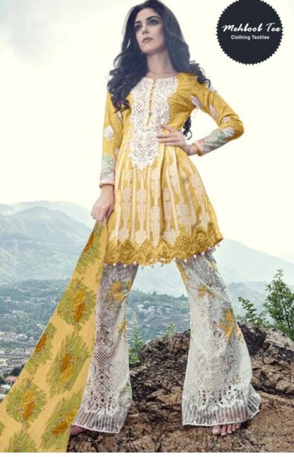 MEHBOOB TEX MARIA B YELLOW ROSE 1270 C COTTON PAKISTANI SUITS ONLINE INDIA