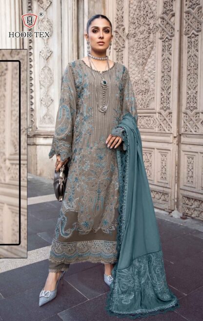 HOOR TEX H 287 D HEAVY RAYON PAKISTANI SUITS WITH PRICE