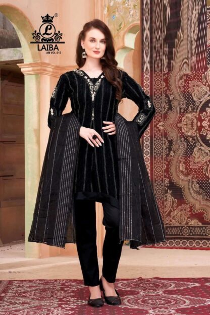 LAIBA AM VOL 312 BLACK PAKISTANI KURTIS ONLINE SHOPPING IN INDIA