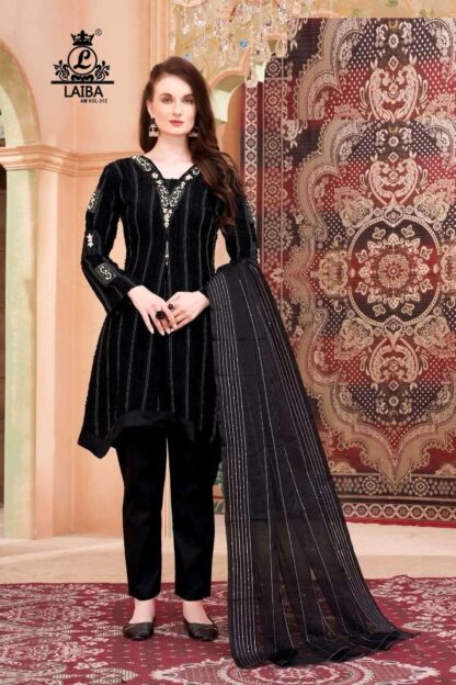 LAIBA AM VOL 312 BLACK PAKISTANI KURTIS ONLINE SHOPPING IN INDIA - Image 4