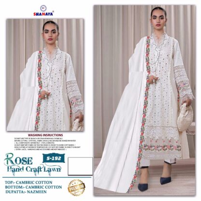 SHANAYA ROSE S 192 WHITE PAKISTANI SUITS LATEST COLLECTION