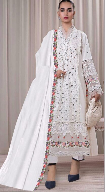 SHANAYA ROSE S 192 WHITE PAKISTANI SUITS LATEST COLLECTION