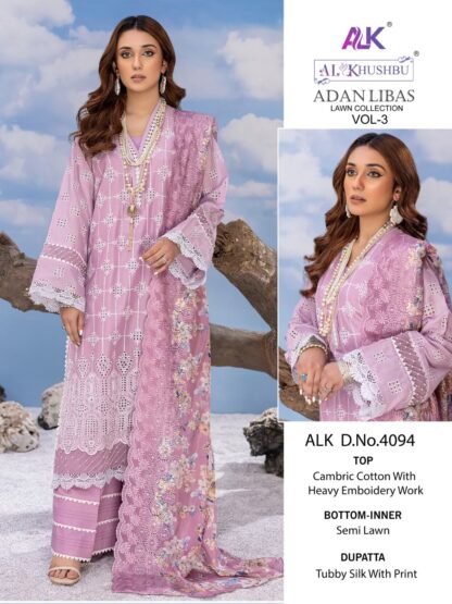 AL KHUSHBU 4094 ADAN LIBAS VOL 3 PAKISTANI SUITS SINGLE PIECE