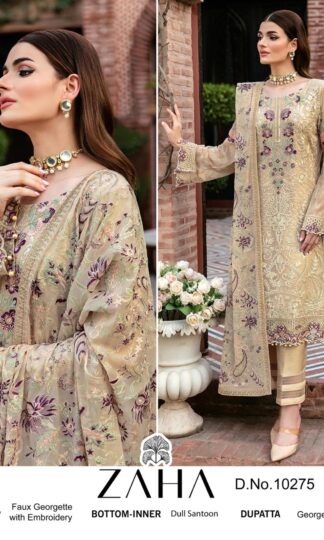ZAHA 10275 GEORGETTE WITH HEAVY EMBROIDERED PAKISTANI SUITS ONLINEZAHA 10275 GEORGETTE WITH HEAVY EMBROIDERED PAKISTANI SUITS ONLINE