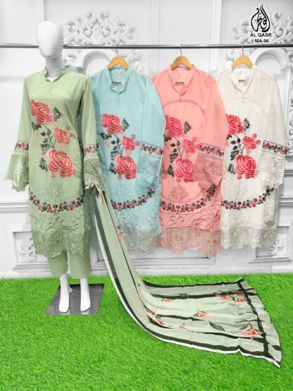 AL QASR MA 96 TUNIC HEAVY EMBROIDERY READYMADE PAKISTANI KURTI FOR WOMEN (4)