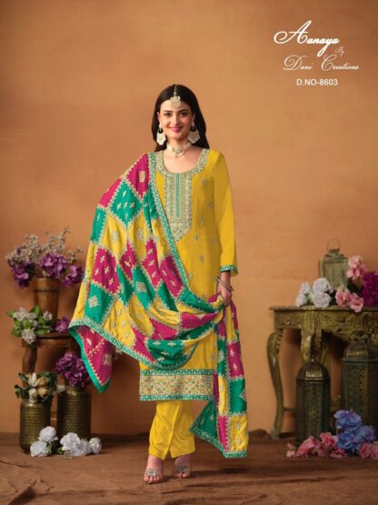 ANAYA DANI CREATION 8601 TO 8603 CHINON SILK SALWAR SUITS ONLINE