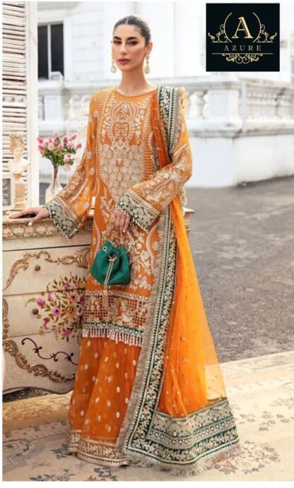 AZURE 13007 GEORGETT NEW PAKISTANI SUITS SUPERHIT DESIGN